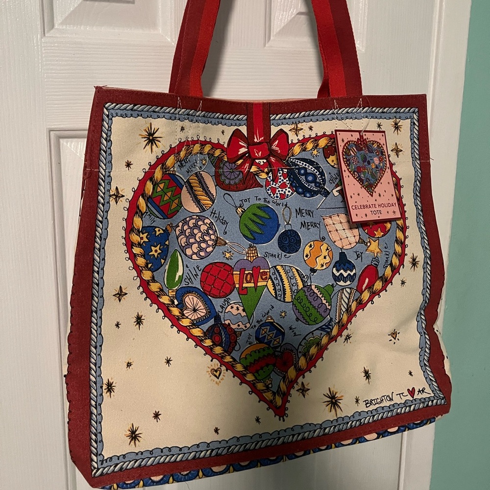 Brighton Christmas Holiday tote bag canvas nwt